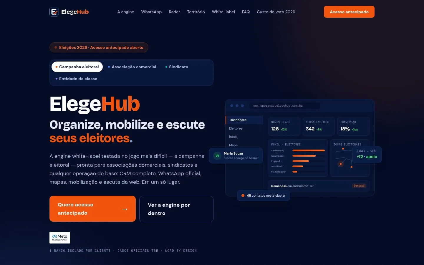 Tela do projeto ElegeHub